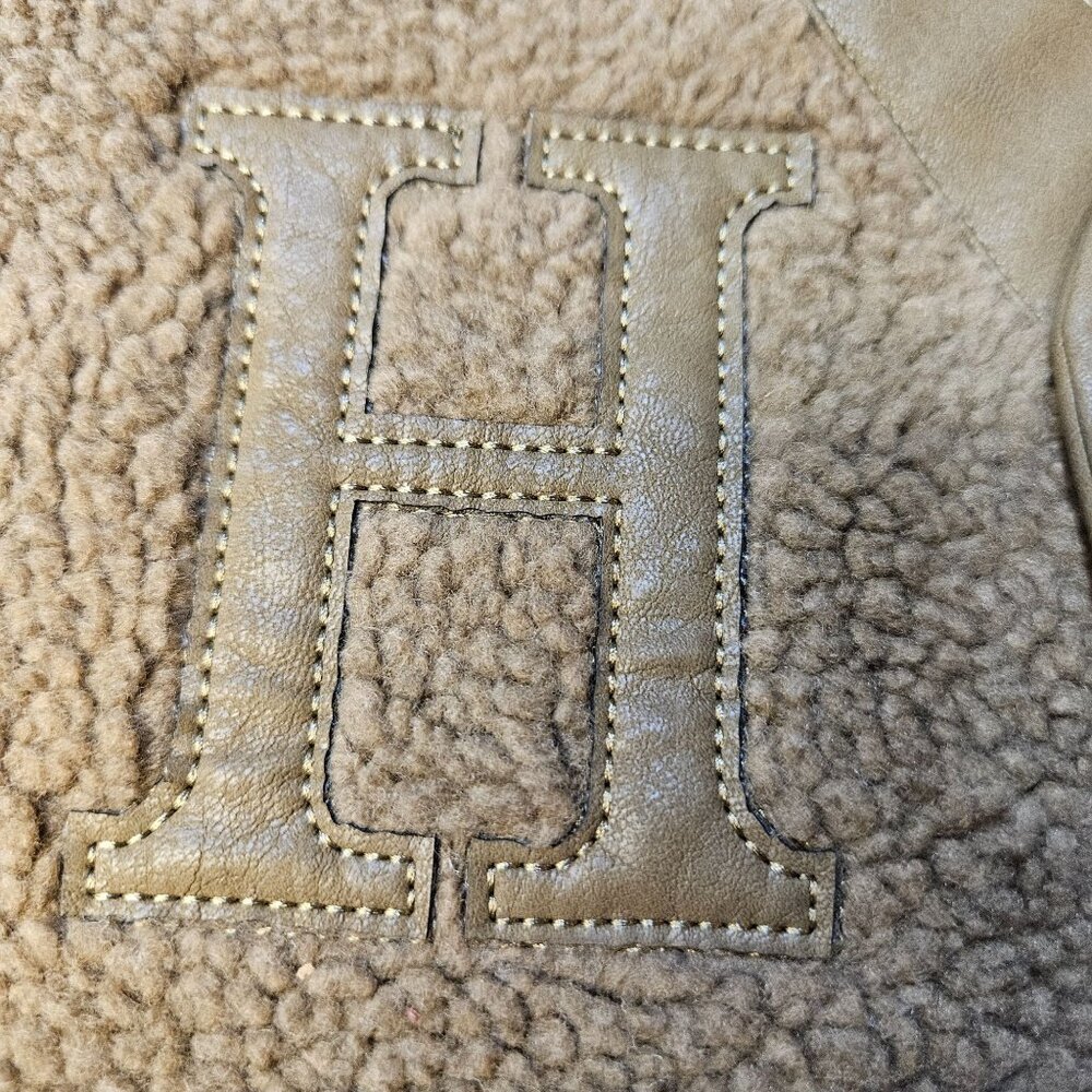 Honor The Gift Olive Brown Sherpa Vest XL With Button Front Embroidered H Logo - Picture 6 of 14